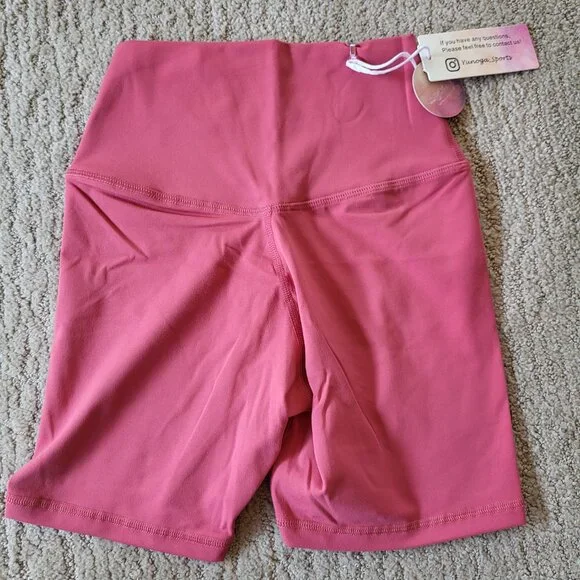 Women’s High Waist Workout Shorts – XS – Rose – NWT - Picture 7 of 7